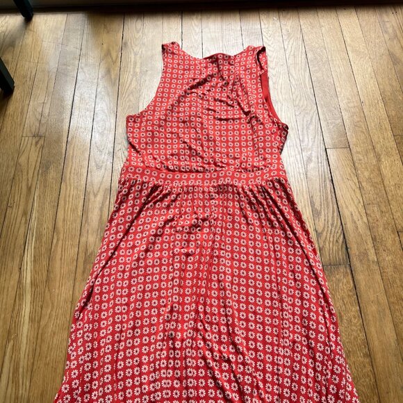 Maeve Anthropologie Size 1X Tangerine Orange Brianne Floral Cowl Neck Midi Dress - Picture 16 of 16